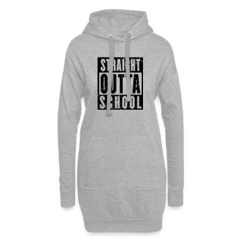 Straight Outta School Shirt, Abschluss, Matura - Hoodie-Kleid - Grau meliert - Vorne