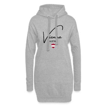 Ich liebe Wien, österreichischer Stolz - Hoodie-Kleid - Grau meliert - Vorne