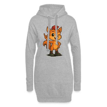 Punk Rock Squirrel - Hoodie-Kleid - Grau meliert - Vorne