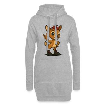 Punk Rock Fauve - Sweat-shirt à capuche long Femme - gris chiné - Devant