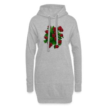 Roses élégantes en fleurs - Sweat-shirt à capuche long Femme - gris chiné - Devant