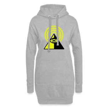 Oeil Pyramide - Sweat-shirt à capuche long Femme - gris chiné - Devant