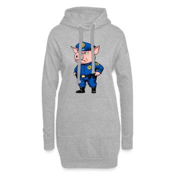 Polizei Schweine - Hoodie-Kleid - Grau meliert - Vorne