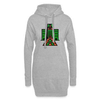 Okkult Architecture - Hoodie-Kleid - Grau meliert - Vorne