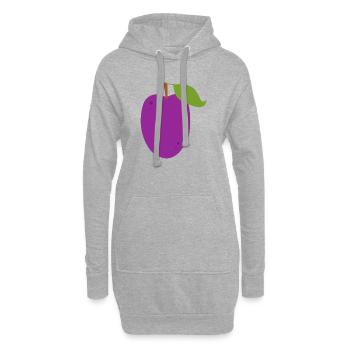 Illustration vibrante de fruit de prune - Sweat-shirt à capuche long Femme - gris chiné - Devant
