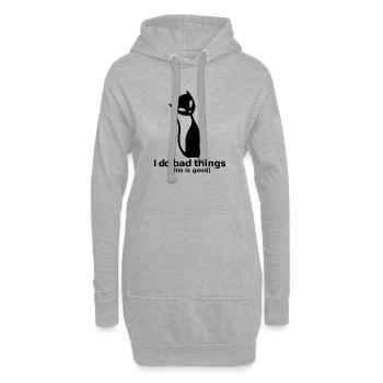 Schwarze Katze – Sexy, Frech & Kultig - Hoodie-Kleid - Grau meliert - Vorne