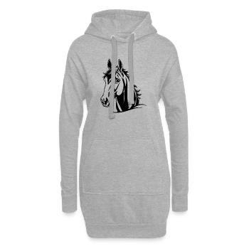 Pferd Pferde Geschenk - Hoodie-Kleid - Grau meliert - Vorne