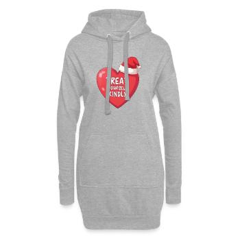 Coeur à bulles avec chapeau de Père Noël Faites-vous plaisir - Sweat-shirt à capuche long Femme - gris chiné - Devant
