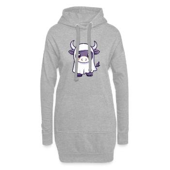 Bull Halloween fantôme - Sweat-shirt à capuche long Femme - gris chiné - Devant