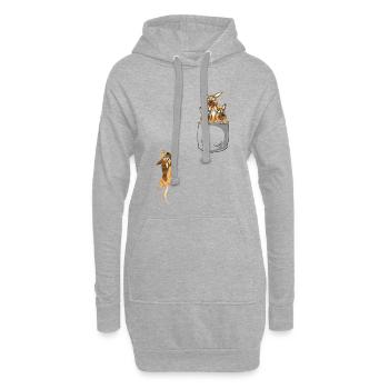 Berger Allemand Pocket - Sweat-shirt à capuche long Femme - gris chiné - Devant