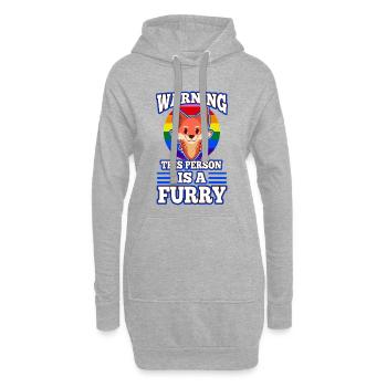 Avertissement Cette personne est un poilu - Sweat-shirt à capuche long Femme - gris chiné - Devant
