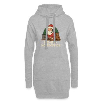 Bureau de Noël Père Noël Chat Illustration - Sweat-shirt à capuche long Femme - gris chiné - Devant