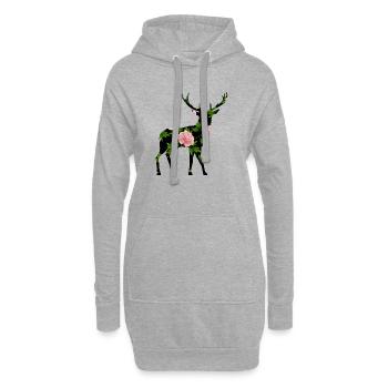 Hirsch - Hoodie-Kleid - Grau meliert - Vorne