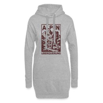 Traversée des Alpes - Randonnée - Sweat-shirt à capuche long Femme - gris chiné - Devant