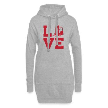 L’amour de l’entrepôt et de l’expédition de fret – chariots élévateurs - Sweat-shirt à capuche long Femme - gris chiné - Devant