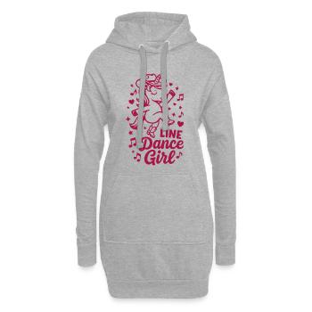 Fille de danse en ligne - Danse avec le cœur - Licorne de la musique - Sweat-shirt à capuche long Femme - gris chiné - Devant