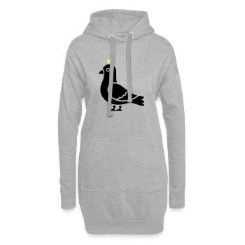 Taube mit Krone | König der Stadt Symbol - Hoodie-Kleid - Grau meliert - Vorne