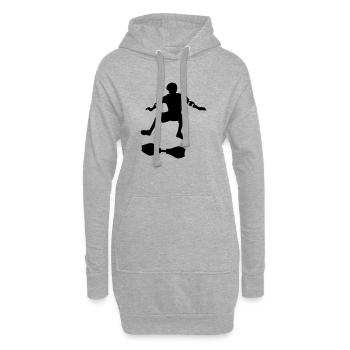 Planche de rue - Sweat-shirt à capuche long Femme - gris chiné - Devant