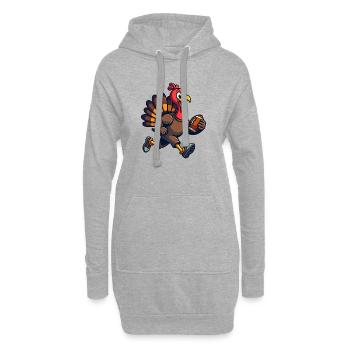 Thanksgiving Football Truthahn - Hoodie-Kleid - Grau meliert - Vorne