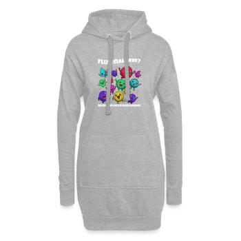 Alarme de poils : des monstres colorés et duveteux chantent - Sweat-shirt à capuche long Femme - gris chiné - Devant