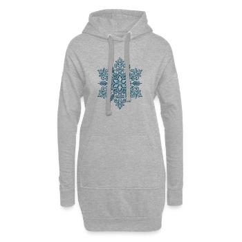 Schneeflocke | Berg | Skifahren | Snowboarden - Hoodie-Kleid - Grau meliert - Vorne