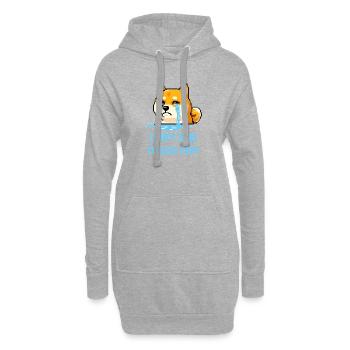 Très triste, beaucoup pleure - Pixel art du mème Doge - Sweat-shirt à capuche long Femme - gris chiné - Devant
