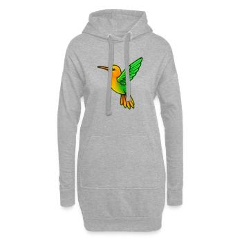 Colibri Oiseau - Sweat-shirt à capuche long Femme - gris chiné - Devant