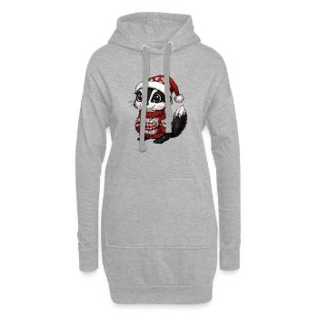 Stinktier Weihnachten Xmas - Hoodie-Kleid - Grau meliert - Vorne