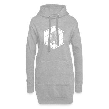 Kompaktes Motocross Design für Motocross - Hoodie-Kleid - Grau meliert - Vorne