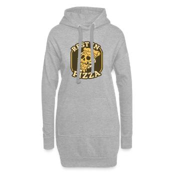 Insigne de crâne de Repos dans la Pizza Design Drôle de Nourriture - Sweat-shirt à capuche long Femme - gris chiné - Devant
