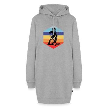 Einfach Floorball zeitloses Design - Hoodie-Kleid - Grau meliert - Vorne