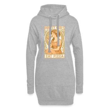 Cadeau Art nouveau de la jolie fille de la pizza - Sweat-shirt à capuche long Femme - gris chiné - Devant