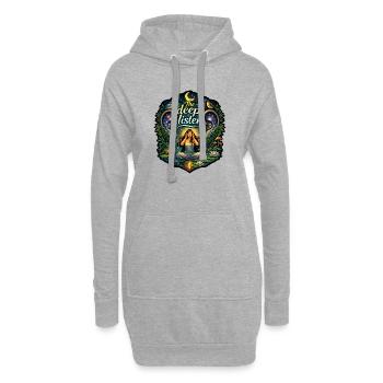 Die Tiefe Hört Himmlische Nacht - Hoodie-Kleid - Grau meliert - Vorne