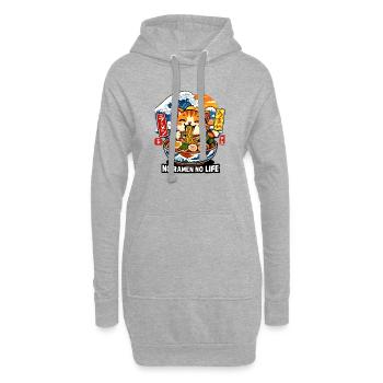 Ramen is Life - Hoodie-Kleid - Grau meliert - Vorne