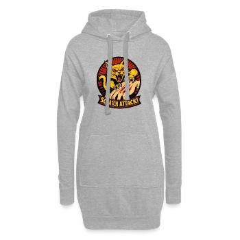 Scratch Attack Wütende Katzenklauen-Design - Hoodie-Kleid - Grau meliert - Vorne