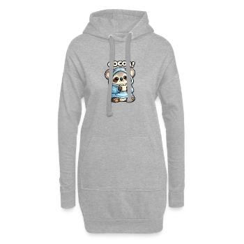 Sweat à capuche Cocoa Panda - Sweat-shirt à capuche long Femme - gris chiné - Devant