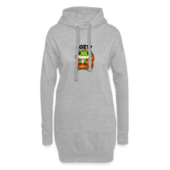 Cozy Frog Pullover Hoodie - Hoodie Dress - heather grey - Front