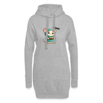 Lese-Maus im Hoodie - Hoodie-Kleid - Grau meliert - Vorne