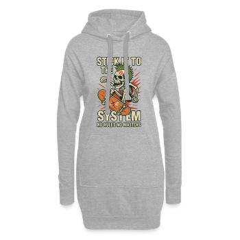 Skateboard Skeleton contre le système - Sweat-shirt à capuche long Femme - gris chiné - Devant