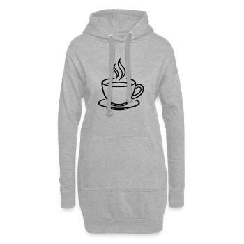 Tasse à café en lignes minimales - Sweat-shirt à capuche long Femme - gris chiné - Devant