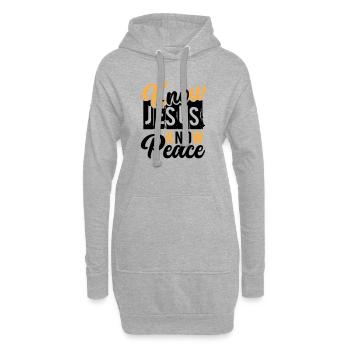 Know Jesus Know Peace – Frieden in Christus - Hoodie-Kleid - Grau meliert - Vorne