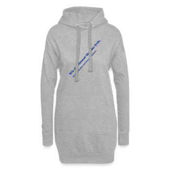 Himmel über Erde Diagonaltext - Hoodie-Kleid - Grau meliert - Vorne