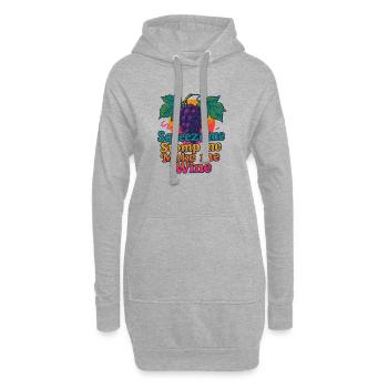 Les raisins pressent Écrasent Écrasent Font du vin - Sweat-shirt à capuche long Femme - gris chiné - Devant