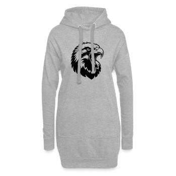Tête d’aigle – Motif de tatouage fort - Sweat-shirt à capuche long Femme - gris chiné - Devant
