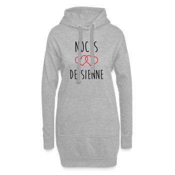 Hochzeit von Siena 74 Jahre Ehe - Hoodie-Kleid - Grau meliert - Vorne