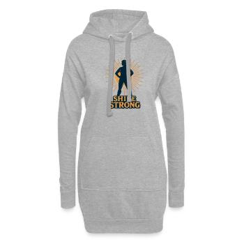 Rayons de soleil en silhouette puissante - Sweat-shirt à capuche long Femme - gris chiné - Devant