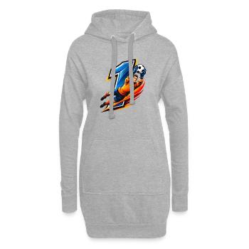 Maillot de gardien numéro 1 Gardien Football - Sweat-shirt à capuche long Femme - gris chiné - Devant