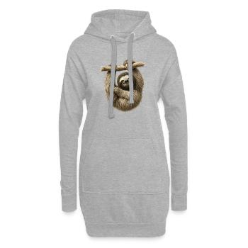 Paresseux sur une branche – paresseux douillet - Sweat-shirt à capuche long Femme - gris chiné - Devant