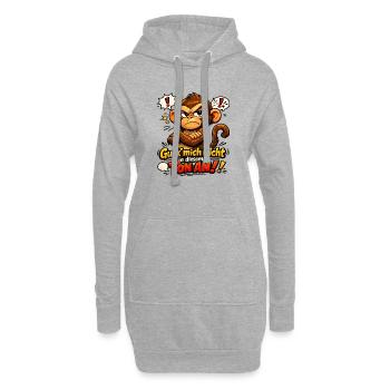 Guck mich nicht in diesem Ton an Äffchen - Hoodie-Kleid - Grau meliert - Vorne
