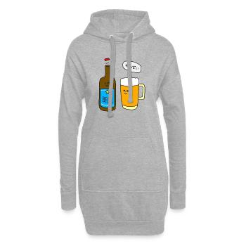 Kanpai ! - La bière qui parle japonais - Sweat-shirt à capuche long Femme - gris chiné - Devant